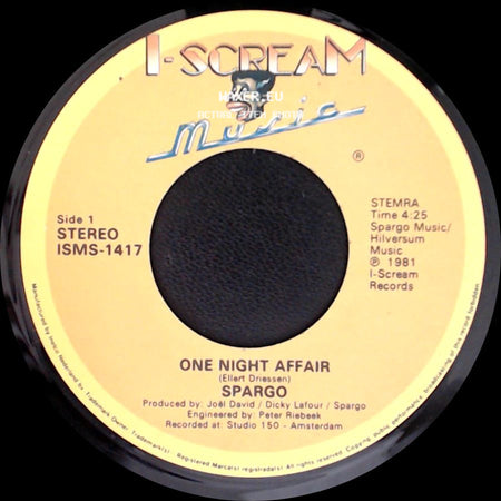 Spargo - One Night Affair / Running From Your Lovin' side A