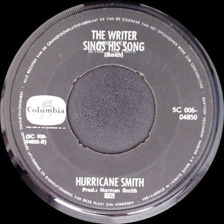 Hurricane Smith - The Writer Sings His Song / Don't Let It Die side A