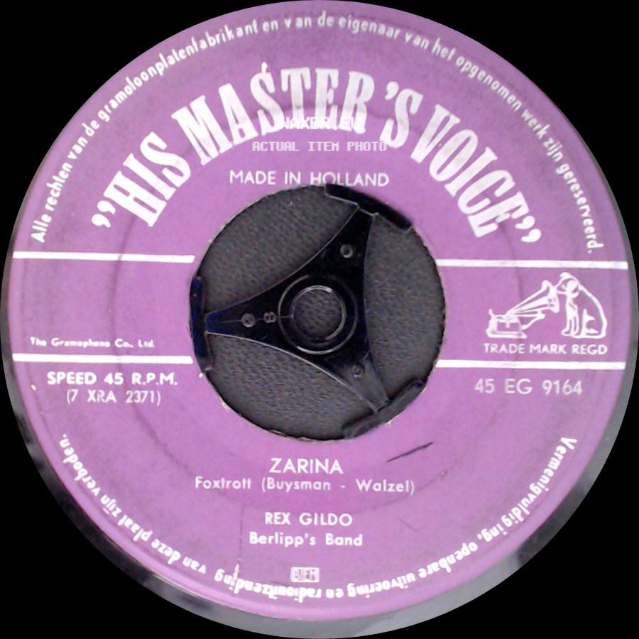 Rex Gildo Und Die Girls Berilpp's Band / Rex Gildo - Hast Du Das Alles Vergessen? (Will You Love Me Tomorrow) / Zarina side B