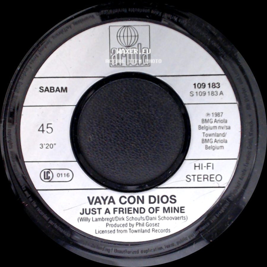 Vaya Con Dios - You Let Me Down / Just A Friend Of Mine side B