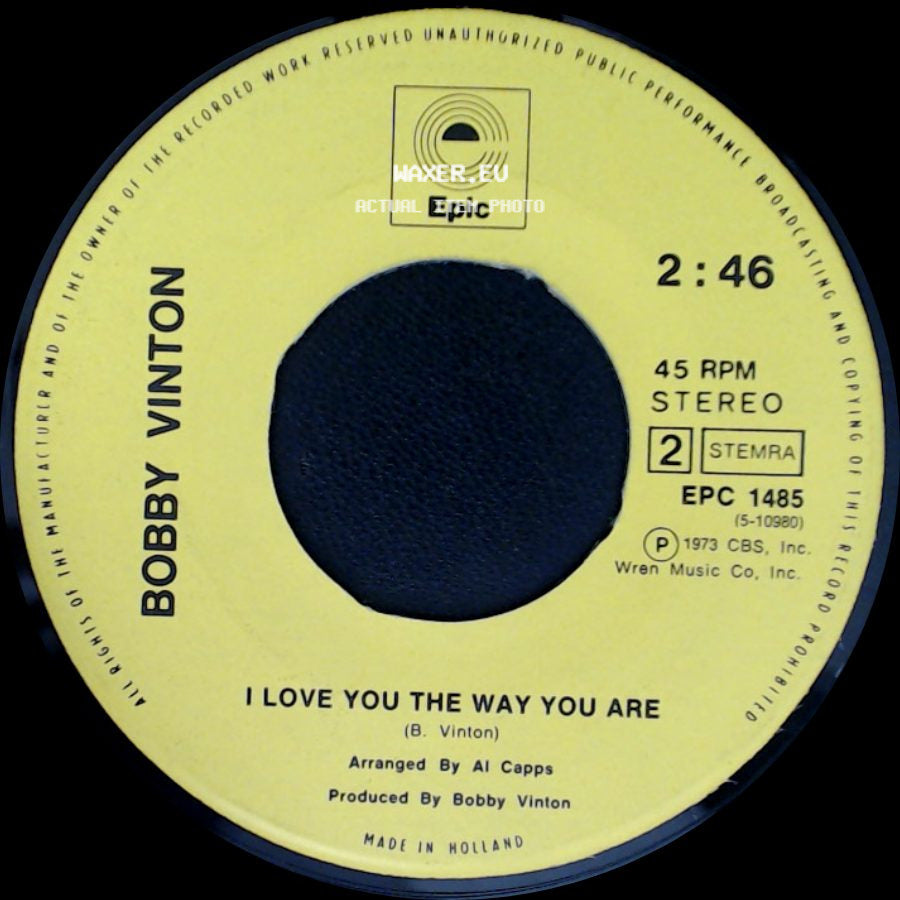 Bobby Vinton - I Love You The Way You Are / Hurt side A
