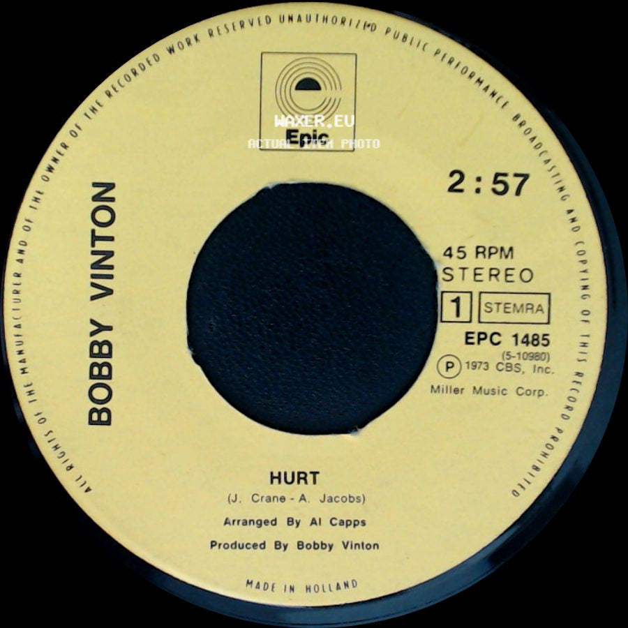 Bobby Vinton - I Love You The Way You Are / Hurt side B
