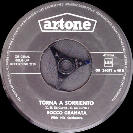 Rocco Granata With His Orchestra / Rocco Granata - La Bella / Torna A Sorrento side B