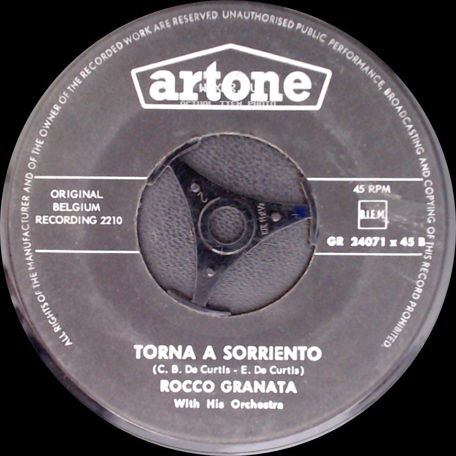 Rocco Granata With His Orchestra / Rocco Granata - La Bella / Torna A Sorrento side B