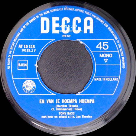 Tony Bass - En Van Je Hoempa Hoempa / Dat Is 't Einde side A