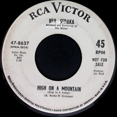 Neil Sedaka - High On A Mountain (Deep In A Valley) / The World Through A Tear side A