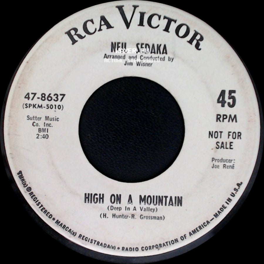 Neil Sedaka - High On A Mountain (Deep In A Valley) / The World Through A Tear side A