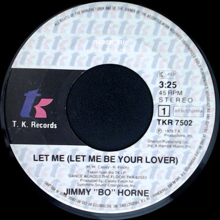 Jimmy "Bo" Horne - Ask The Birds And The Bees / Let Me (Let Me Be Your Lover) side B