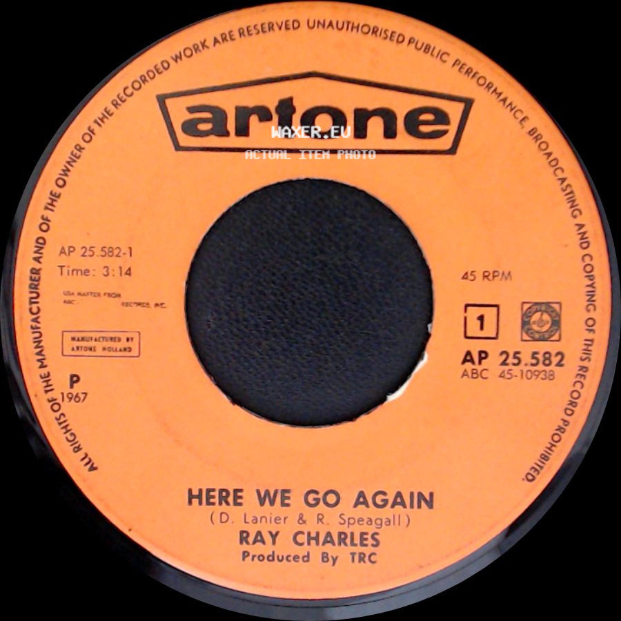 Ray Charles - Here We Go Again / Somebody Ought To Write A Book About It side A