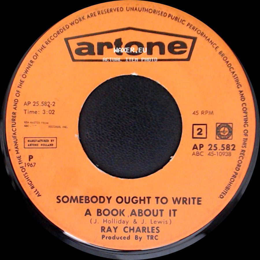 Ray Charles - Here We Go Again / Somebody Ought To Write A Book About It side B