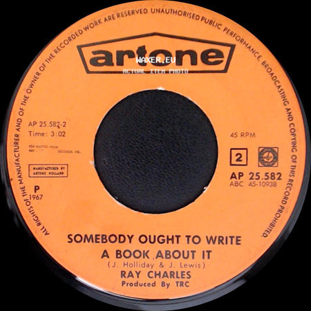 Ray Charles - Here We Go Again / Somebody Ought To Write A Book About It side B
