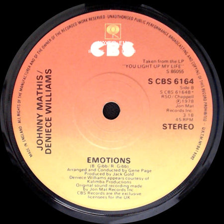 Johnny Mathis / Deniece Williams - Too Much, Too Little, Too Late / Emotions side B