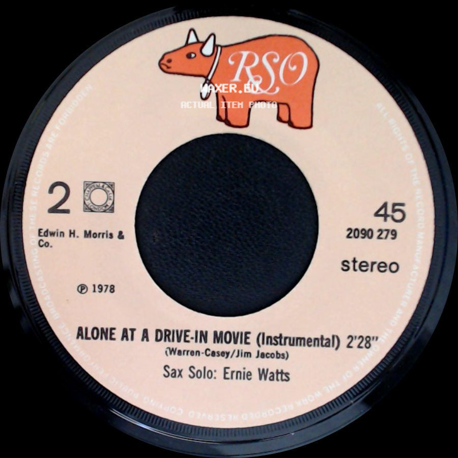 John Travolta And Olivia Newton-John - Alone At A Drive-In Movie (Instrumental) 2'28" / You're The One That I Want side A