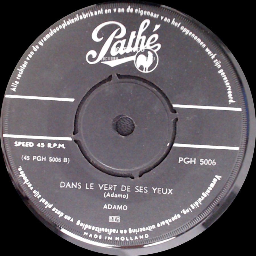 Adamo - Dans Le Vert De Ses Yeux / Vous Permettez, Monsieur? side A