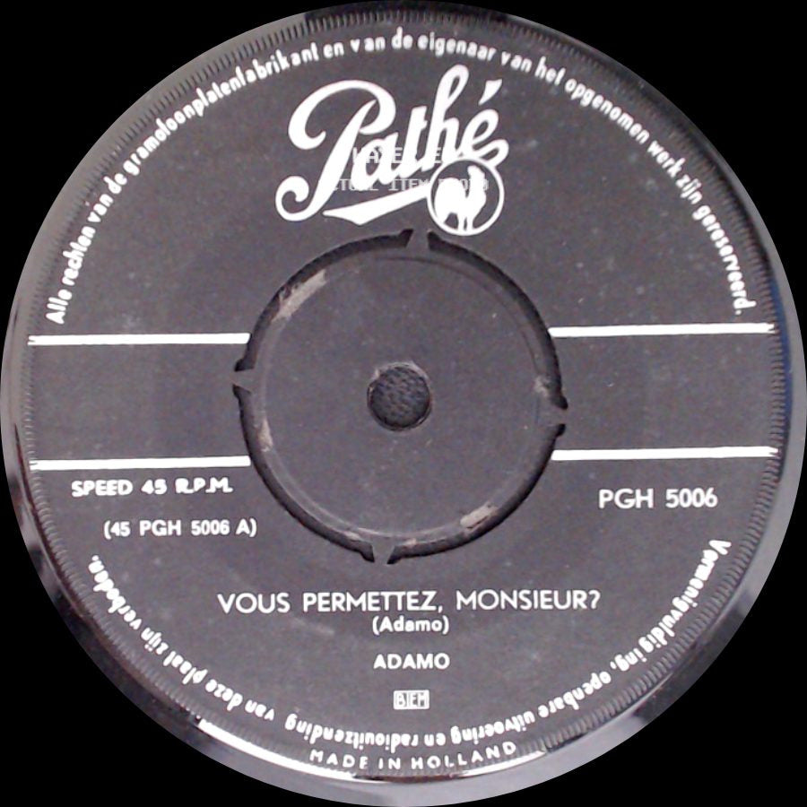 Adamo - Dans Le Vert De Ses Yeux / Vous Permettez, Monsieur? side B