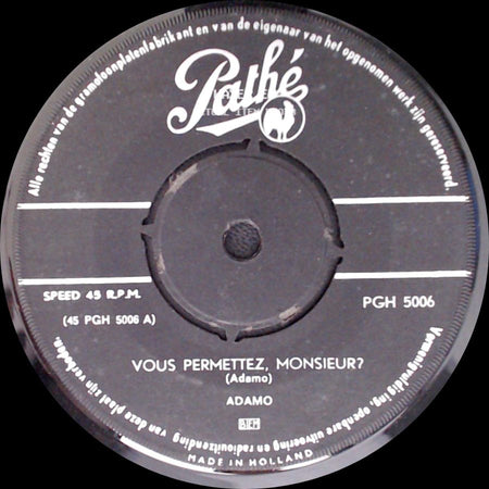 Adamo - Dans Le Vert De Ses Yeux / Vous Permettez, Monsieur? side B