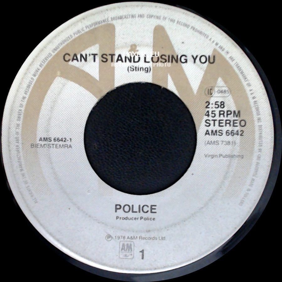 Police - Dead End Job / Can't Stand Losing You side B