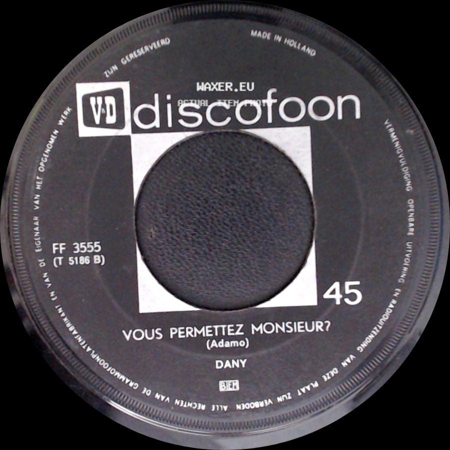 Jean Paul / Dany - Tombe La Neige / Vous Permettez Monsieur? side B