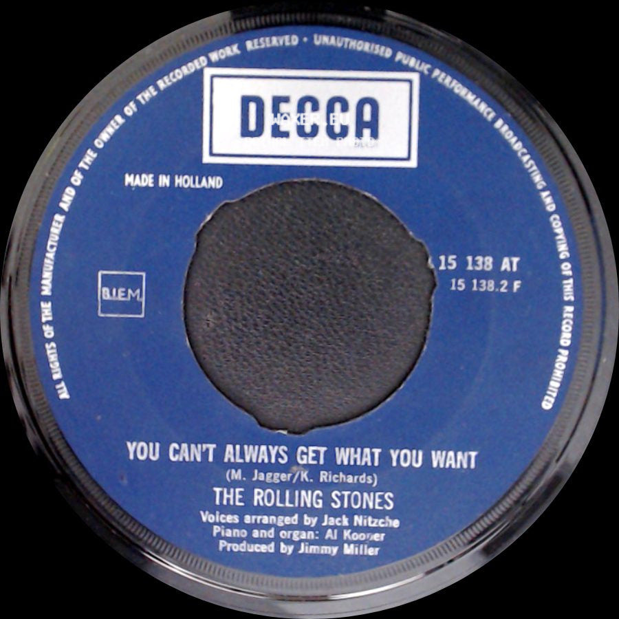 The Rolling Stones - You Can't Always Get What You Want / Honky Tonk Women side A