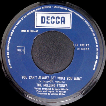The Rolling Stones - You Can't Always Get What You Want / Honky Tonk Women side A