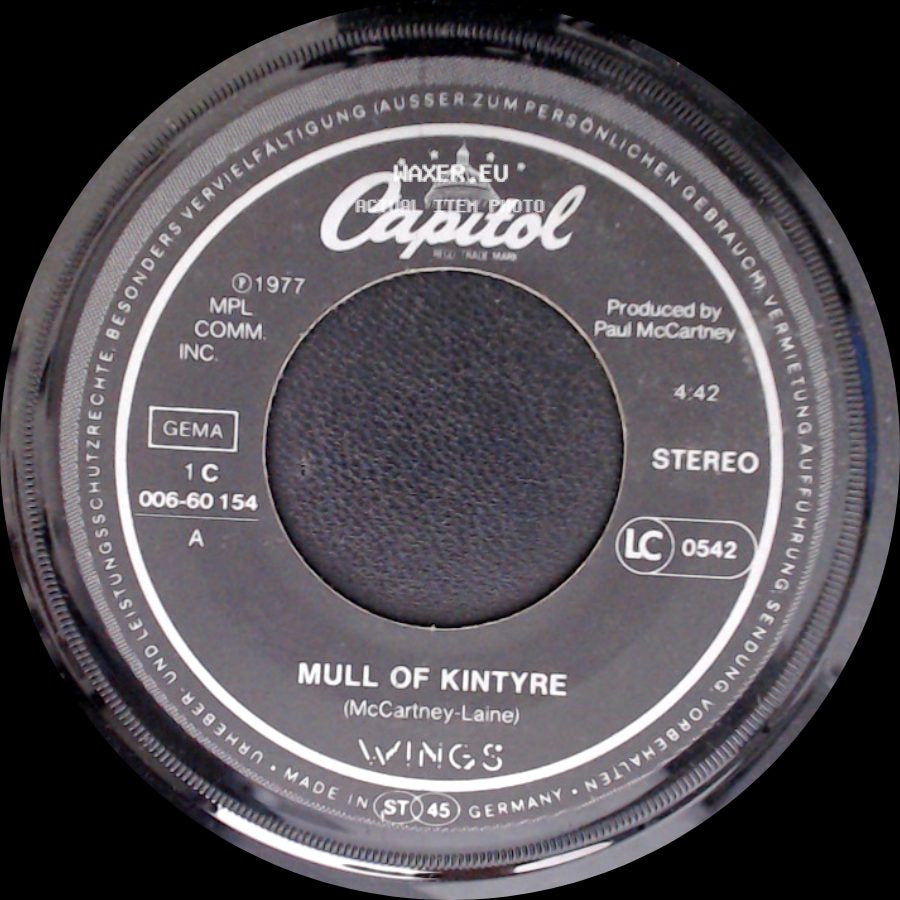 Wings - Mull Of Kintyre / Girls School side A