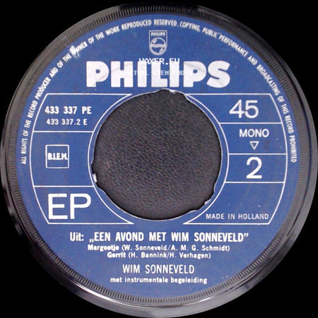 Wim Sonneveld - Uit: "Een Avond Met Wim Sonneveld" - Margootje / Gerrit / Uit: "Een Avond Met Wim Sonneveld" side A