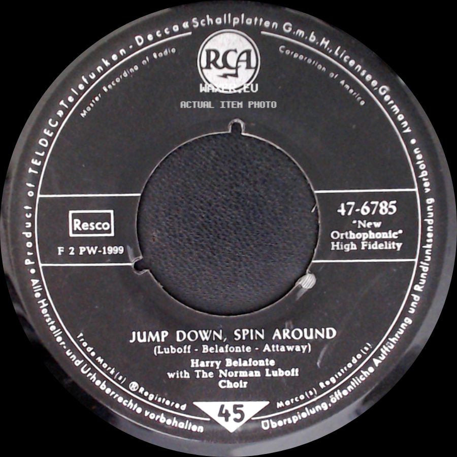 Harry Belafonte With The Norman Luboff Choir - In That Great Gettin' Up Mornin' / Jump Down, Spin Around side B