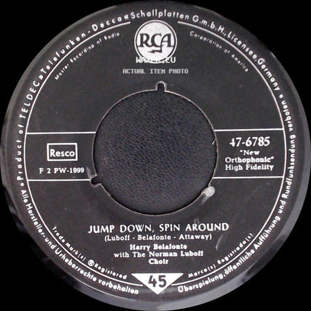 Harry Belafonte With The Norman Luboff Choir - In That Great Gettin' Up Mornin' / Jump Down, Spin Around side B
