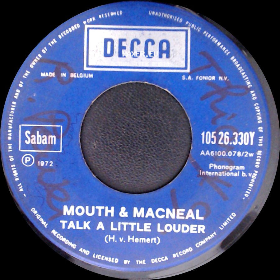 Mouth & Macneal - Hello - A / Talk A Little Louder side B