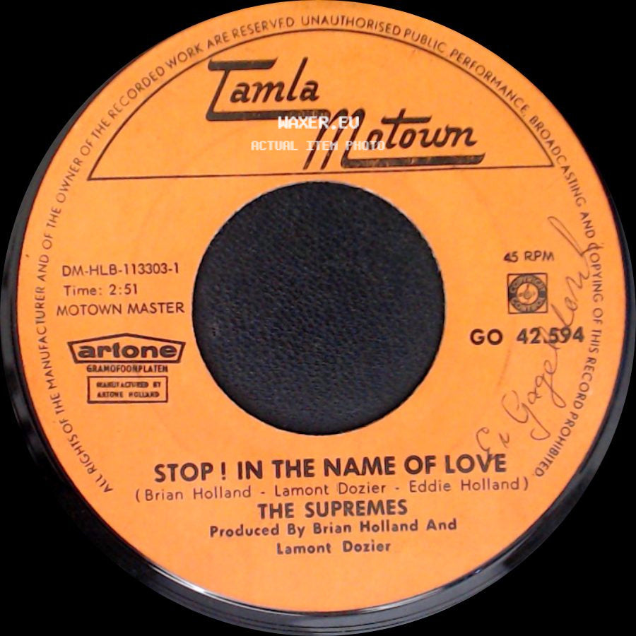 The Supremes - Stop! In The Name Of Love / I'm In Love Again side A