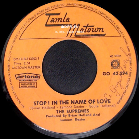The Supremes - Stop! In The Name Of Love / I'm In Love Again side A