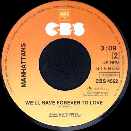 Manhattans - Hurt / We'll Have Forever To Love side B