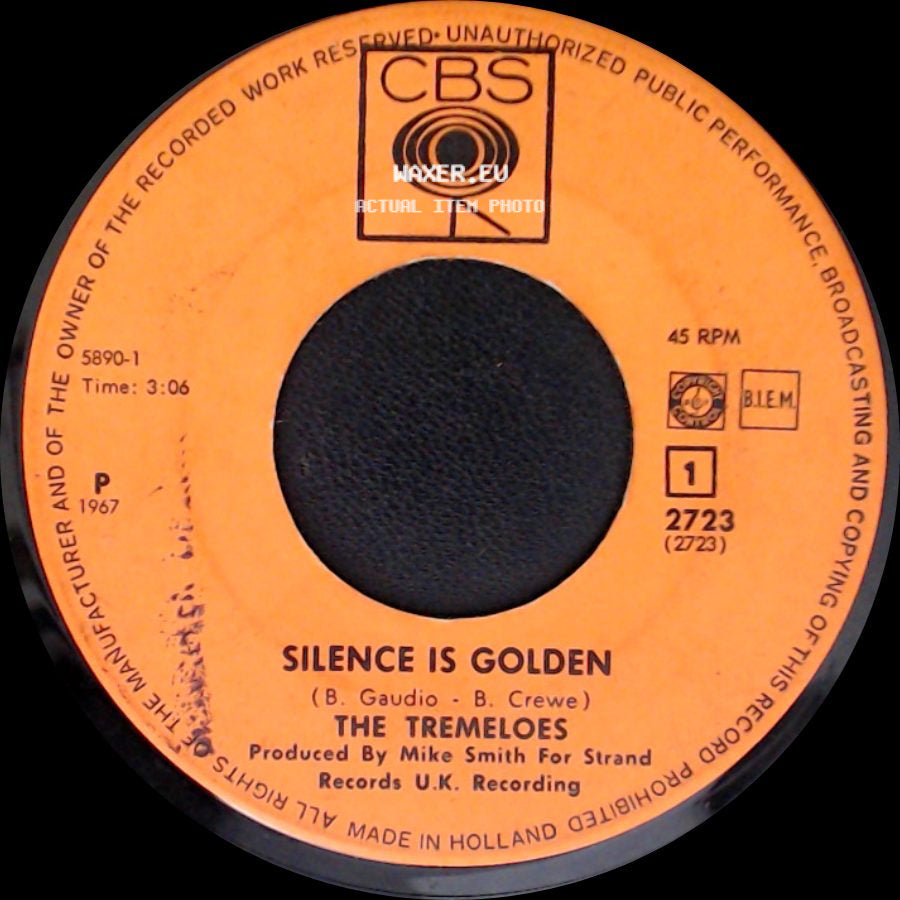 The Tremeloes - Let Your Hair Hang Down / Silence Is Golden side B