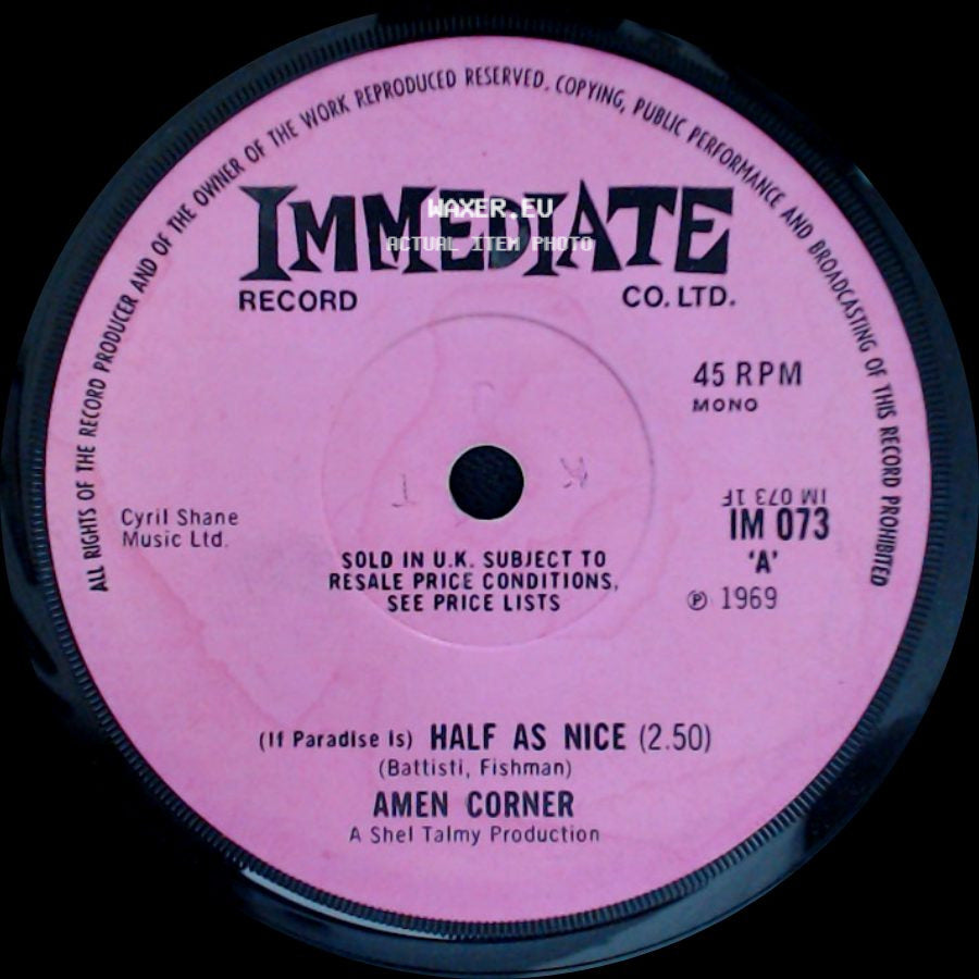 Amen Corner - Hey Hey Girl / Half As Nice side B