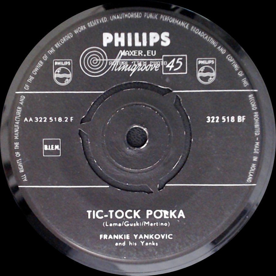 Frankie Yankovic And His Yanks - Tic-Tock Polka / Just Another Polka side A