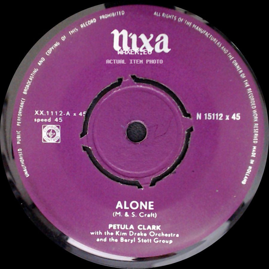 Petula Clark With The Kim Drake Orchestra And The Beryl Stott Group / Petula Clark - Alone / A Million Stars Above side A