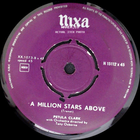 Petula Clark With The Kim Drake Orchestra And The Beryl Stott Group / Petula Clark - Alone / A Million Stars Above side B