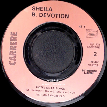 Sheila B. Devotion - Hotel De La Plage / I Don't Need A Doctor side A