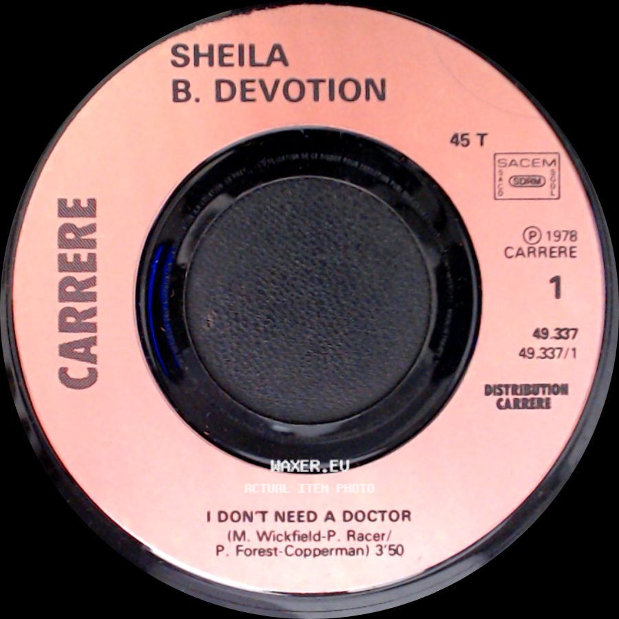 Sheila B. Devotion - Hotel De La Plage / I Don't Need A Doctor side B