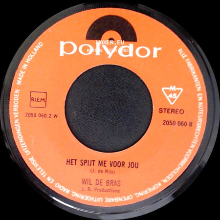 Wil De Bras - Mona / Het Spijt Me Voor Jou side B