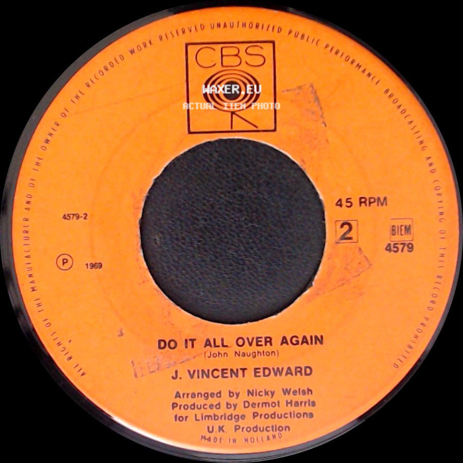 J. Vincent Edward - Do It All Over Again / Thanks side A