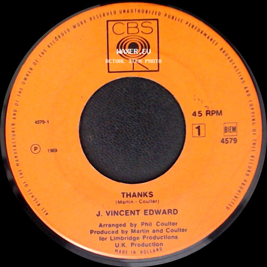 J. Vincent Edward - Do It All Over Again / Thanks side B