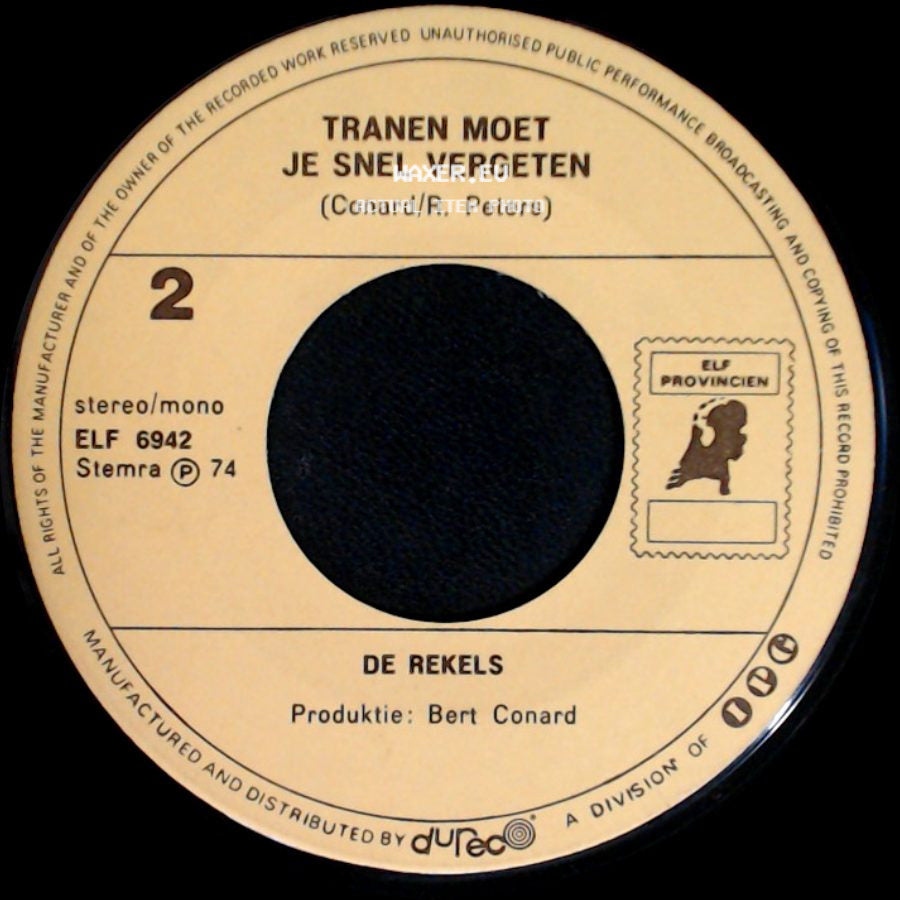 Frans En Monique / De Rekels - He Monique / Tranen Moet Je Snel Vergeten side B