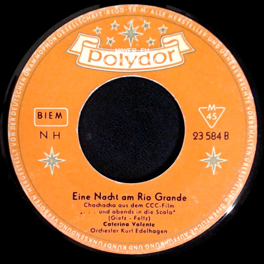 Caterina Valente - Eine Nacht Am Rio Grande / Spiel Noch Einmal Für Mich, Habanero side A