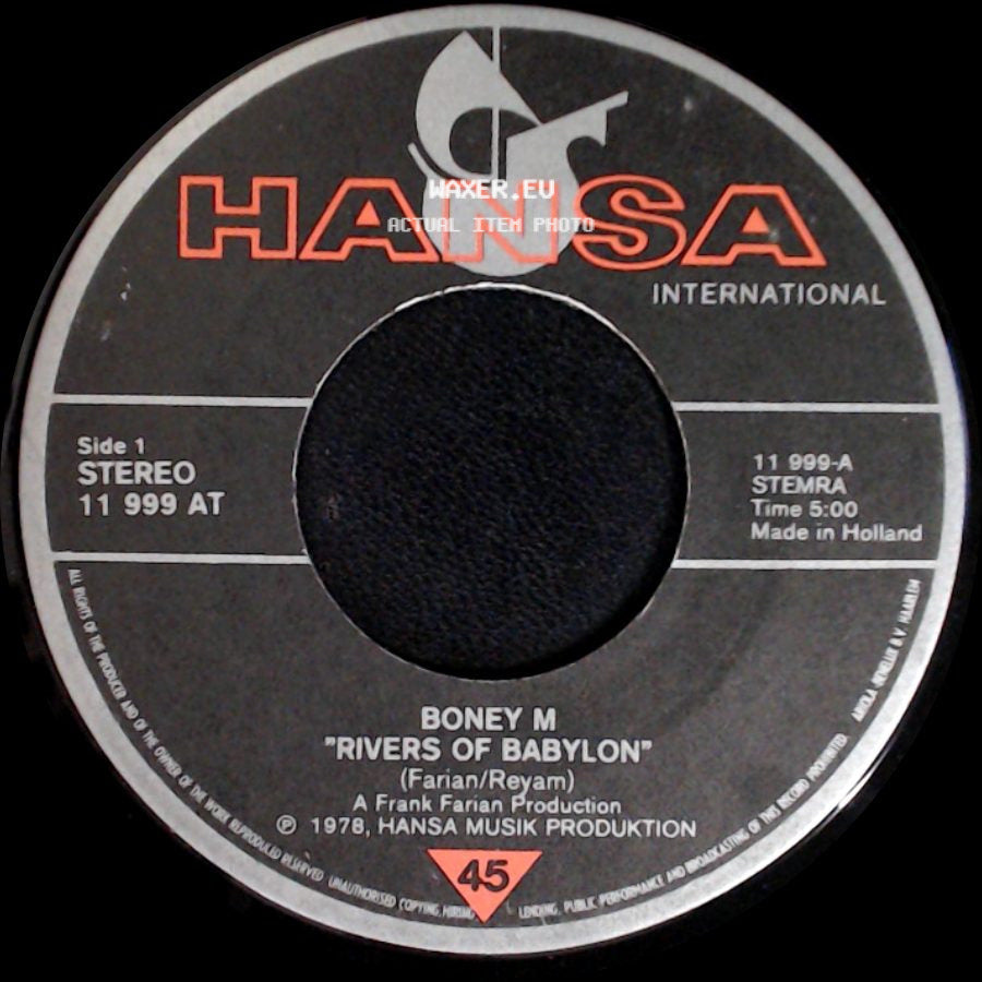 Boney M - Rivers Of Babylon / Brown Girl In The Ring side A