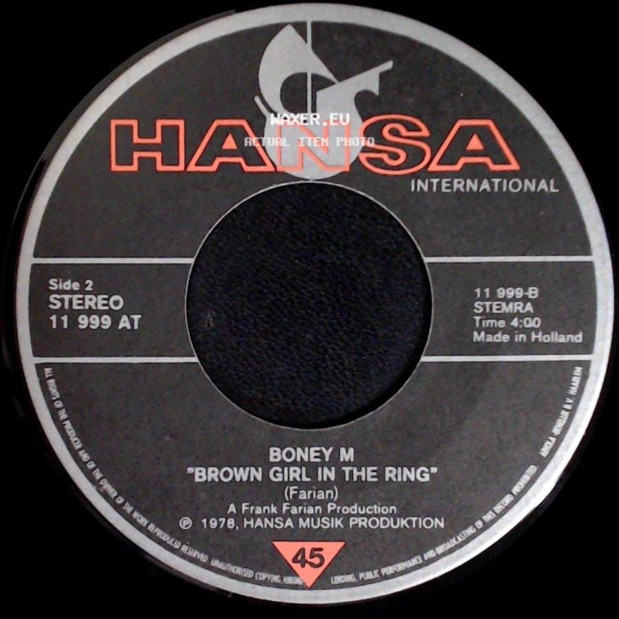 Boney M - Rivers Of Babylon / Brown Girl In The Ring side B