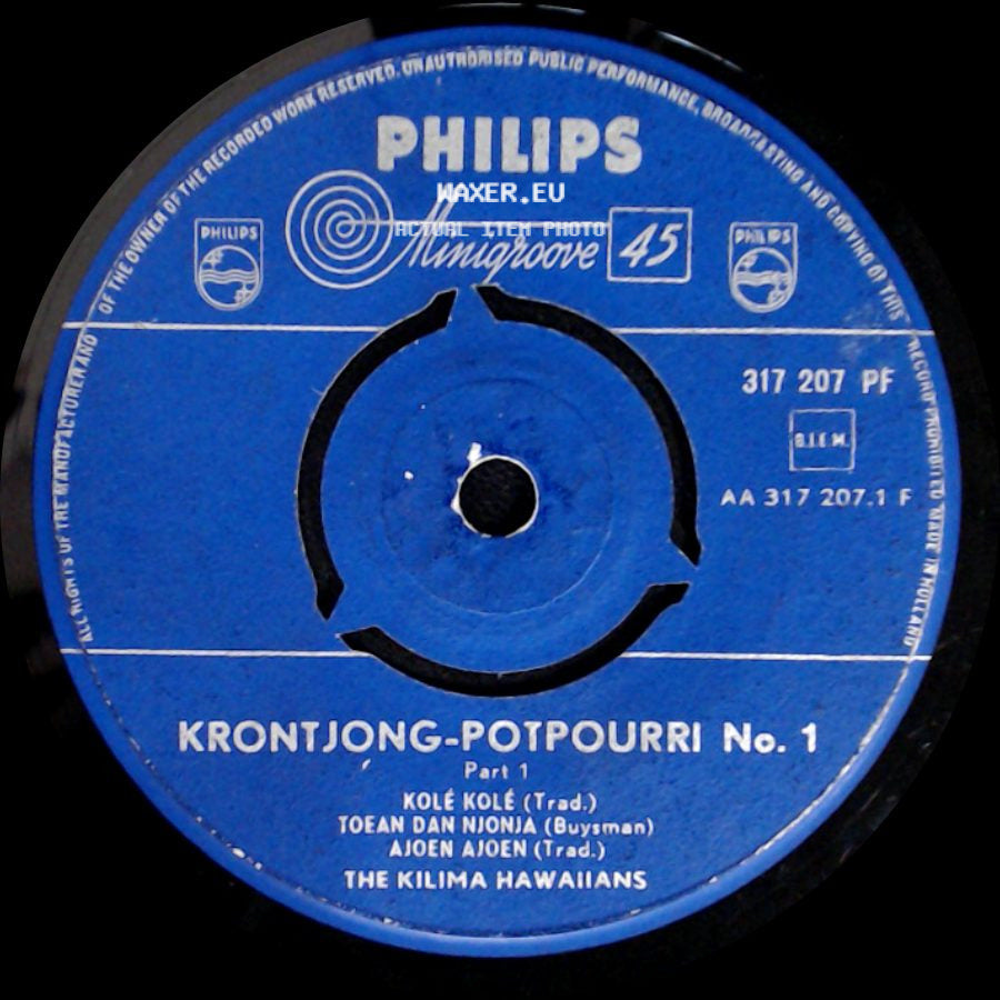 The Kilima Hawaiians - Krontjong-Potpourri No. 1 Part 2 / Krontjong-Potpourri No. 1 Part 1 side B