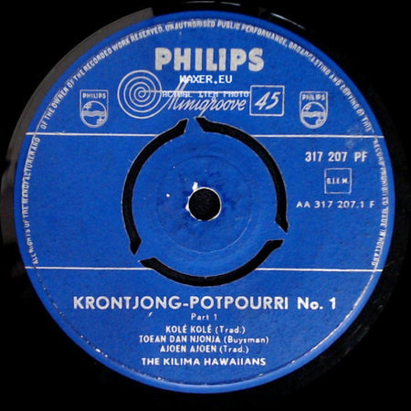 The Kilima Hawaiians - Krontjong-Potpourri No. 1 Part 2 / Krontjong-Potpourri No. 1 Part 1 side B