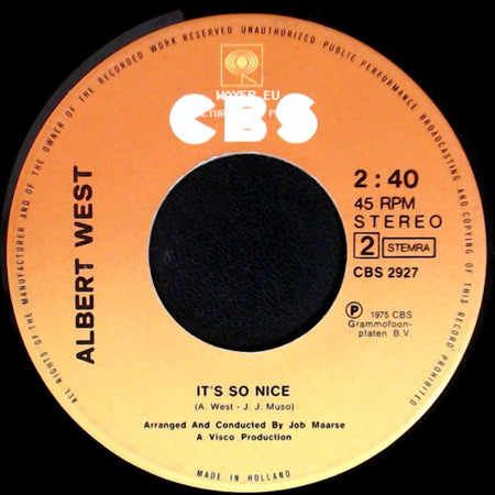 Albert West - You And Me / It's So Nice side B