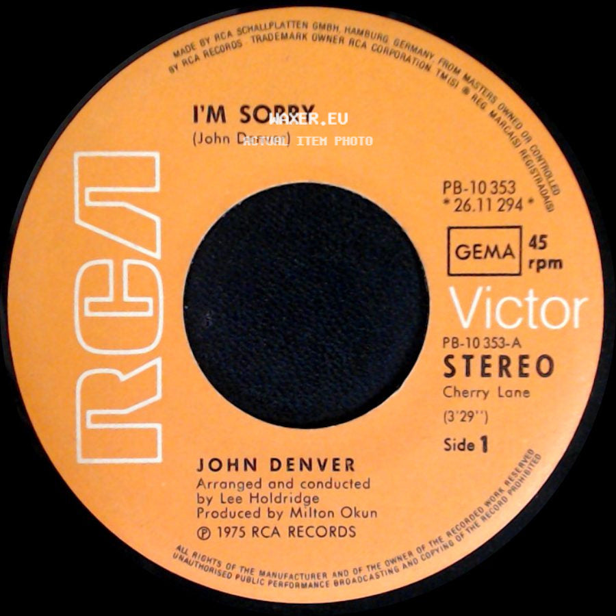 John Denver - I'm Sorry / Calypso side A